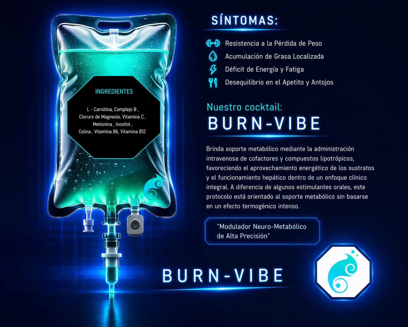 BURN-VIBE — L-Carnitina, Complejo B, Inositol, Colina, Vitamina B12