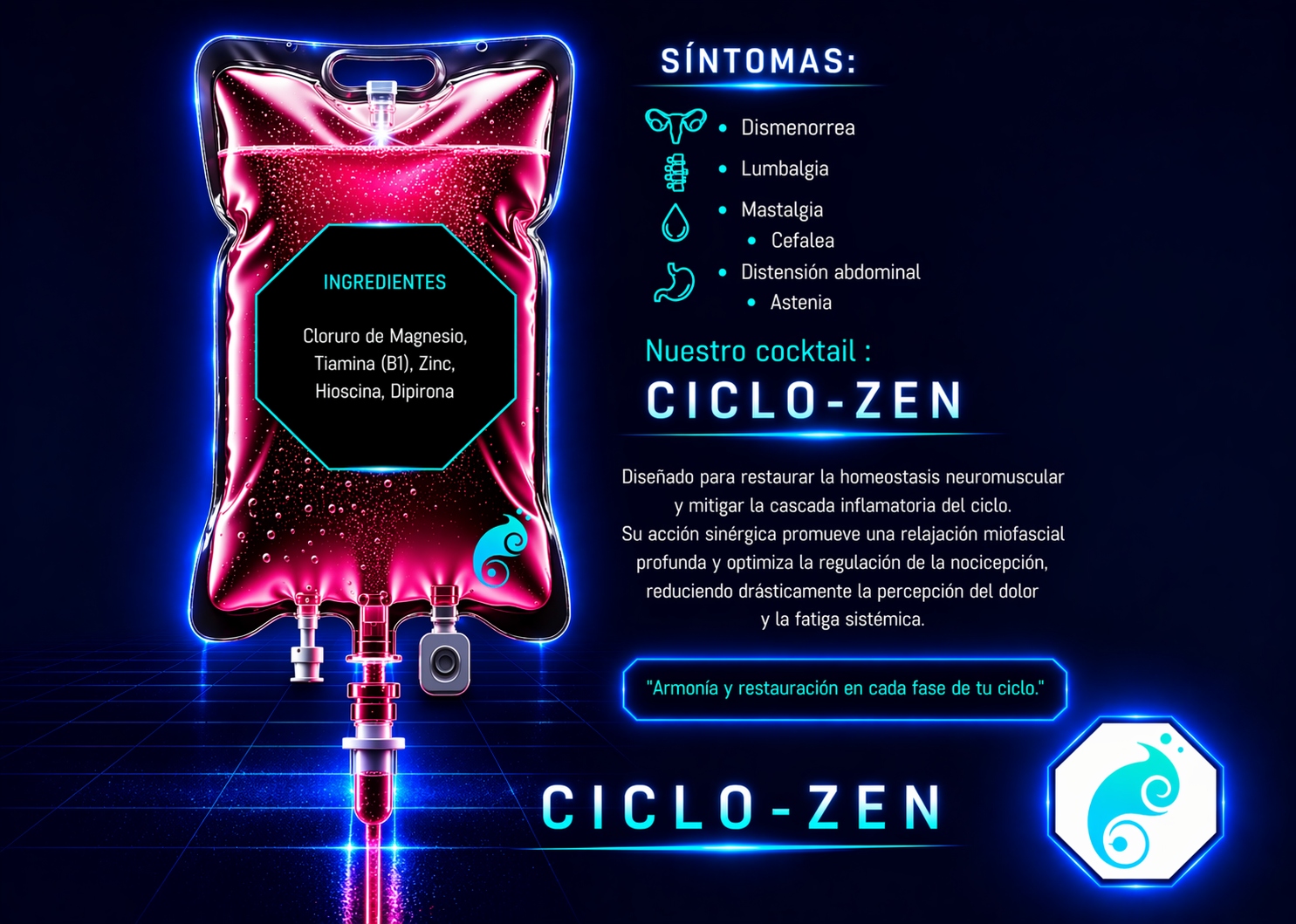 CICLO-ZEN — Cloruro de Magnesio, Tiamina B1, Zinc, Hioscina, Dipirona