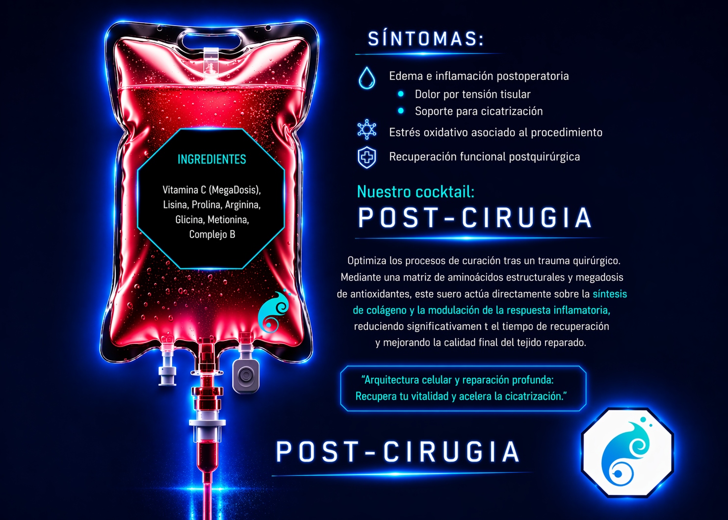 POST-CIRUGÍA — Vitamina C MegaDosis, Aminoácidos estructurales, Complejo B