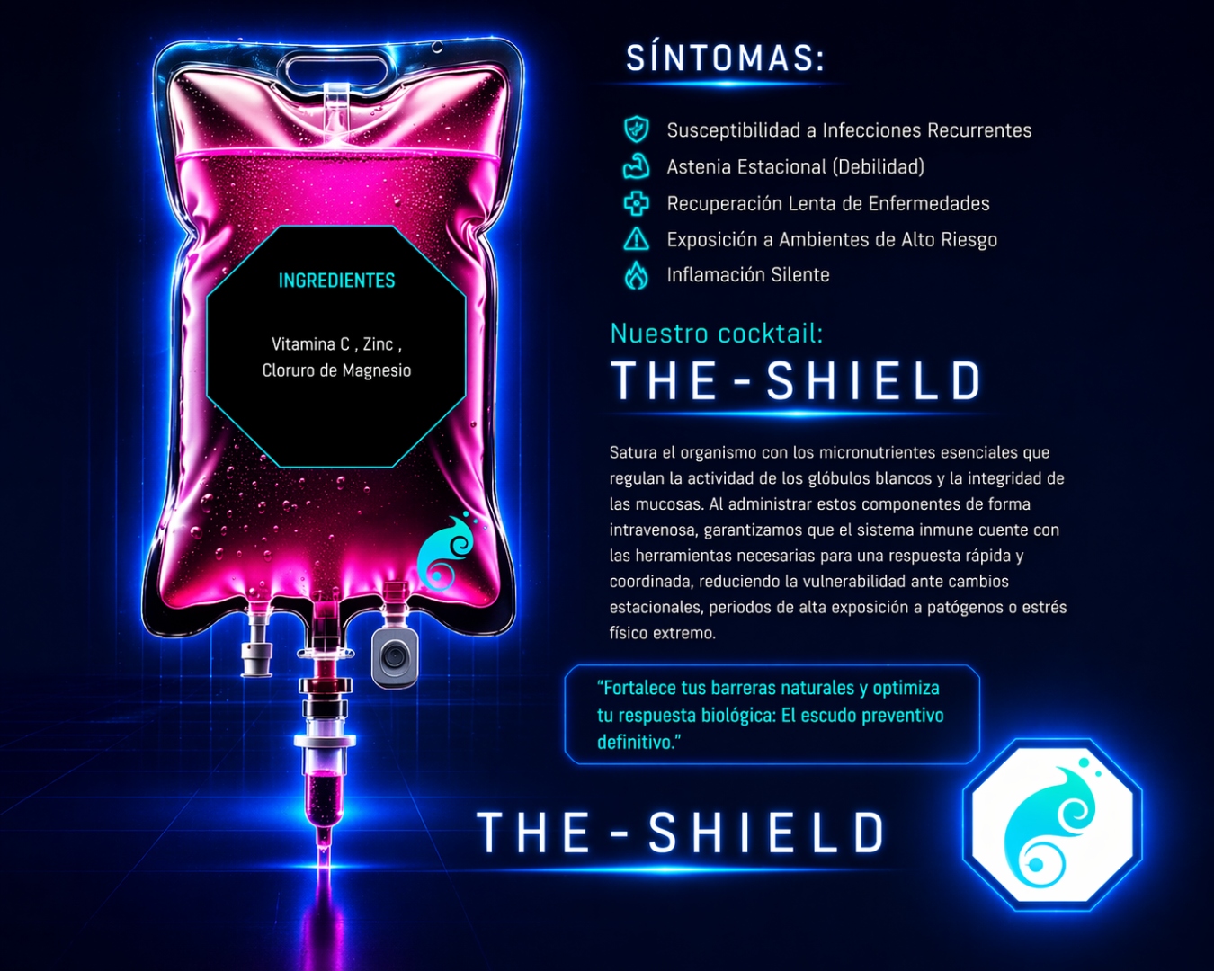 THE SHIELD — Vitamina C megadosis, Zinc, Cloruro de Magnesio